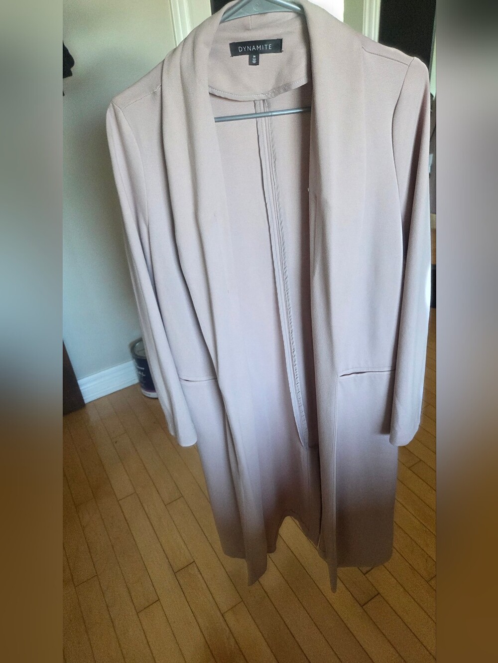 Dynamite Light Beige Open-Front Trench Coat/long Blazer